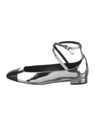 Stuart Weitzman Patent Leather Colorblock Pattern Flats