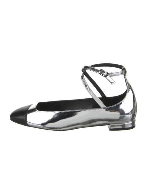 Stuart Weitzman Patent Leather Colorblock Pattern Flats