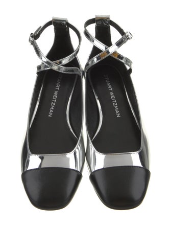 Stuart Weitzman Patent Leather Colorblock Pattern Flats