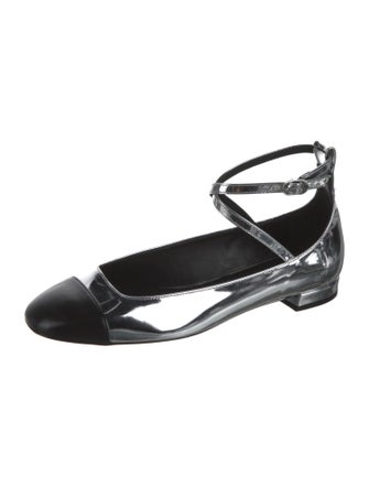 Stuart Weitzman Patent Leather Animal Print Ballet Flats