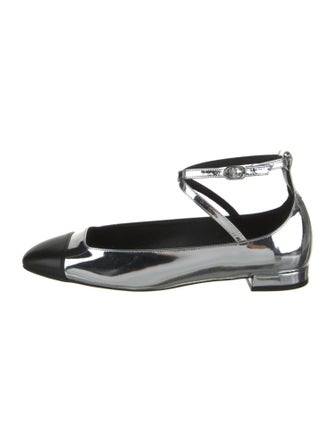 Stuart Weitzman Patent Leather Colorblock Pattern Flats