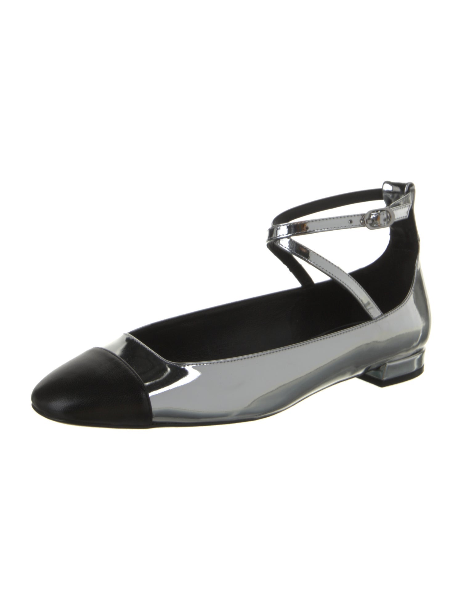 Stuart Weitzman Patent Leather Colorblock Pattern Flats