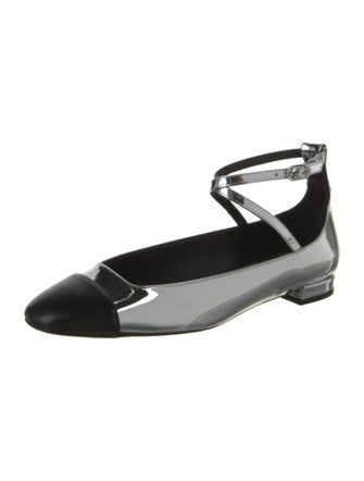 Stuart Weitzman Patent Leather Colorblock Pattern Flats