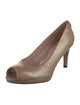 Stuart Weitzman Embossed Leather Printed Pumps