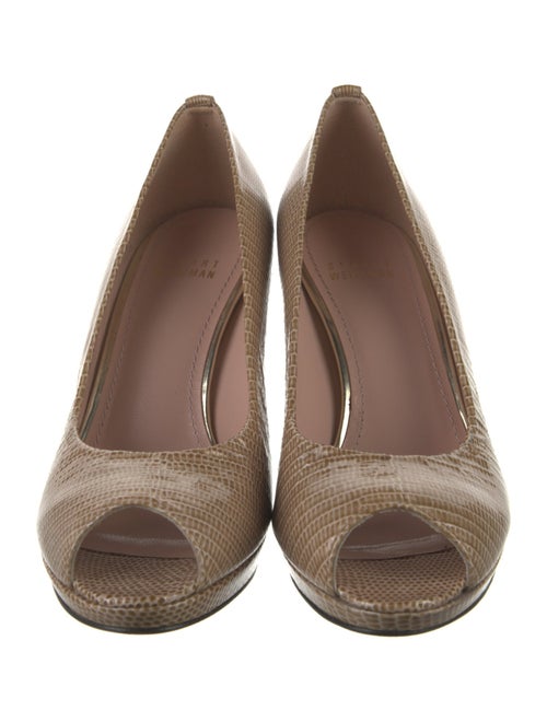 Stuart Weitzman Embossed Leather Printed Pumps