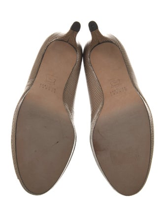 Stuart Weitzman Embossed Leather Printed Pumps