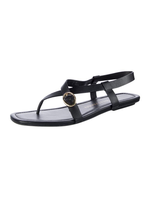 Stuart Weitzman Leather T-Strap Sandals