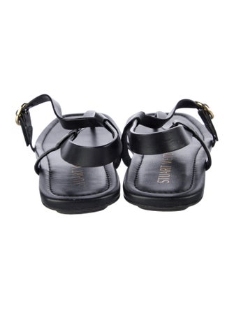 Stuart Weitzman Leather T-Strap Sandals