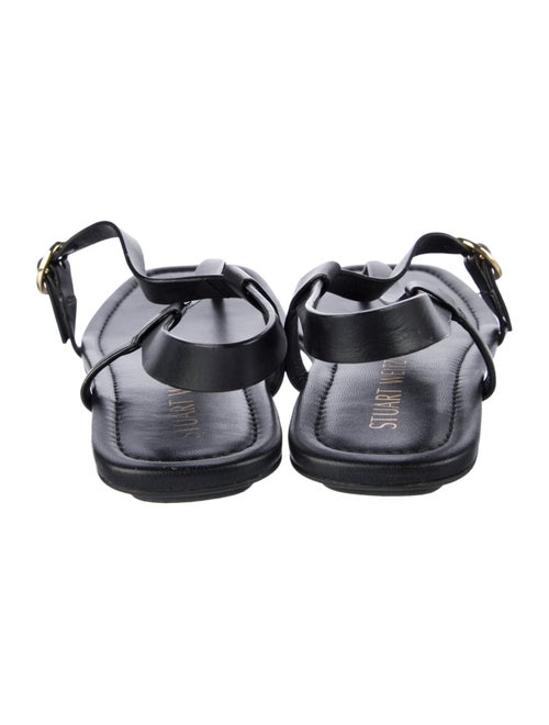 Stuart Weitzman Leather T-Strap Sandals