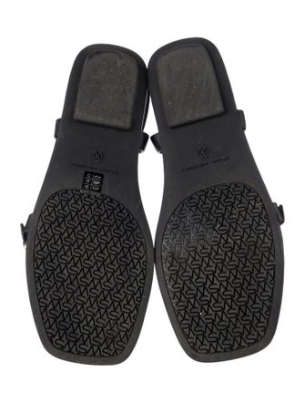 Stuart Weitzman Leather T-Strap Sandals