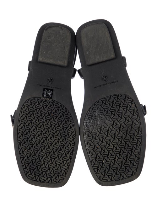 Stuart Weitzman Leather T-Strap Sandals