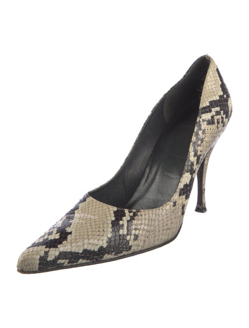 Stuart Weitzman Embossed Leather Animal Print Pumps