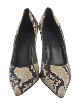 Stuart Weitzman Embossed Leather Animal Print Pumps