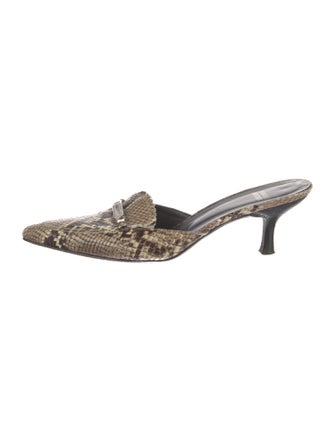 Stuart Weitzman Snakeskin Animal Print Mules