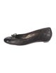 Stuart Weitzman Leather Bow Accents Ballet Flats