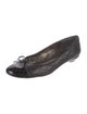 Stuart Weitzman Leather Bow Accents Ballet Flats