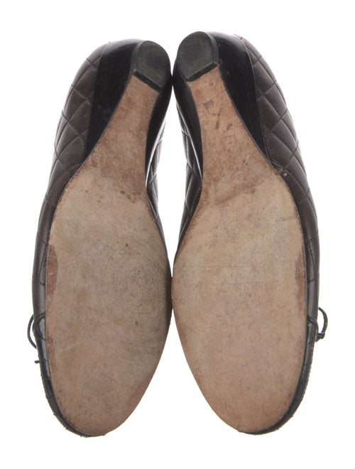 Stuart Weitzman Leather Bow Accents Ballet Flats