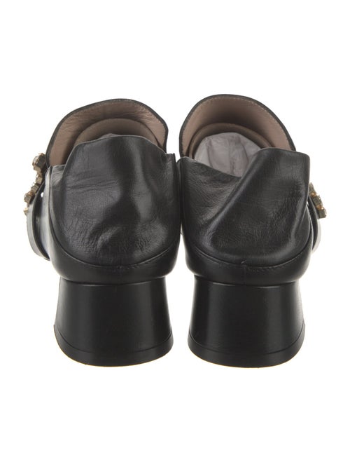 Stuart Weitzman Leather Crystal Embellishments Mules