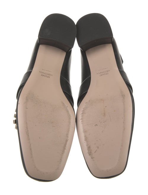 Stuart Weitzman Leather Crystal Embellishments Mules
