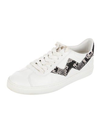 Stuart Weitzman Leather Animal Print Sneakers