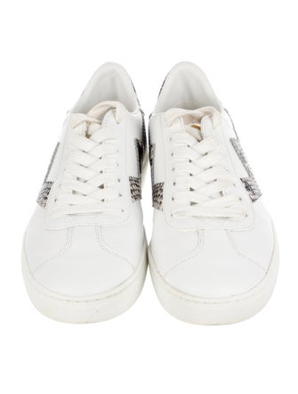 Stuart Weitzman Leather Animal Print Sneakers