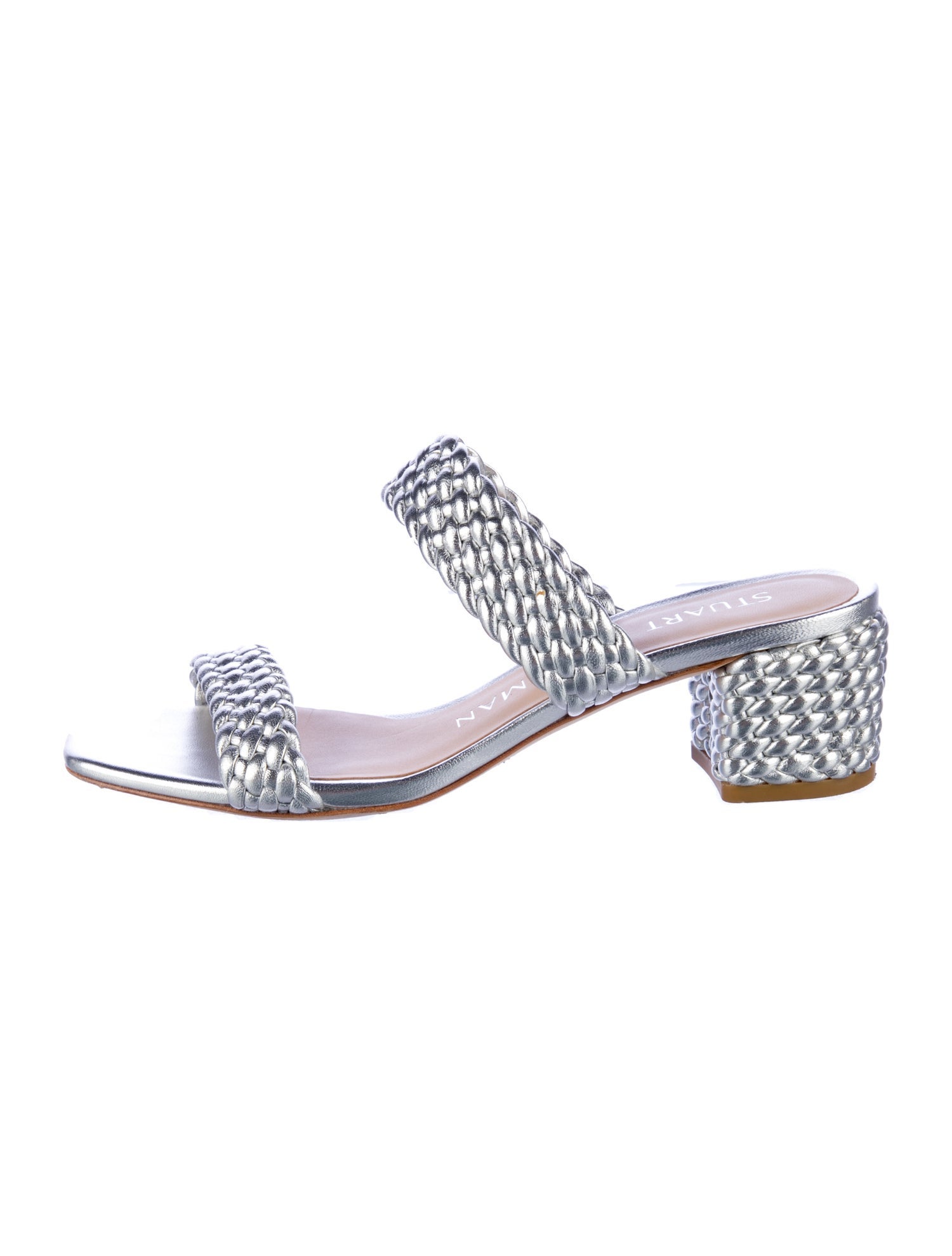 Stuart Weitzman Leather Animal Print Slides