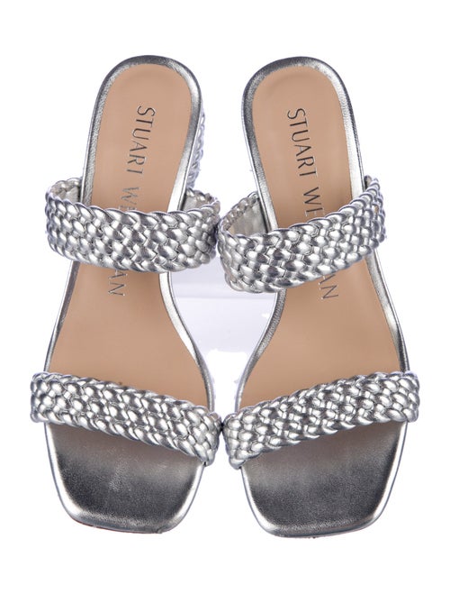 Stuart Weitzman Leather Animal Print Slides