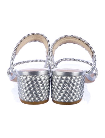 Stuart Weitzman Leather Animal Print Slides