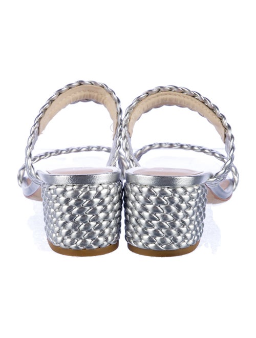 Stuart Weitzman Leather Animal Print Slides