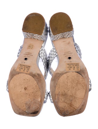 Stuart Weitzman Leather Animal Print Slides