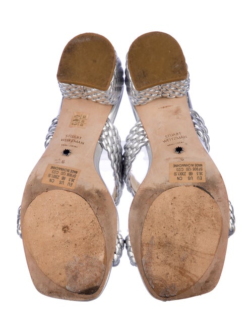 Stuart Weitzman Leather Animal Print Slides