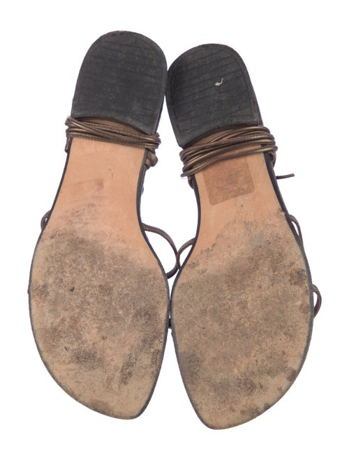 Stuart Weitzman Leather Crystal Embellishments Gladiator Sandals