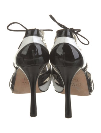 Stuart Weitzman Patent Leather Colorblock Pattern Pumps