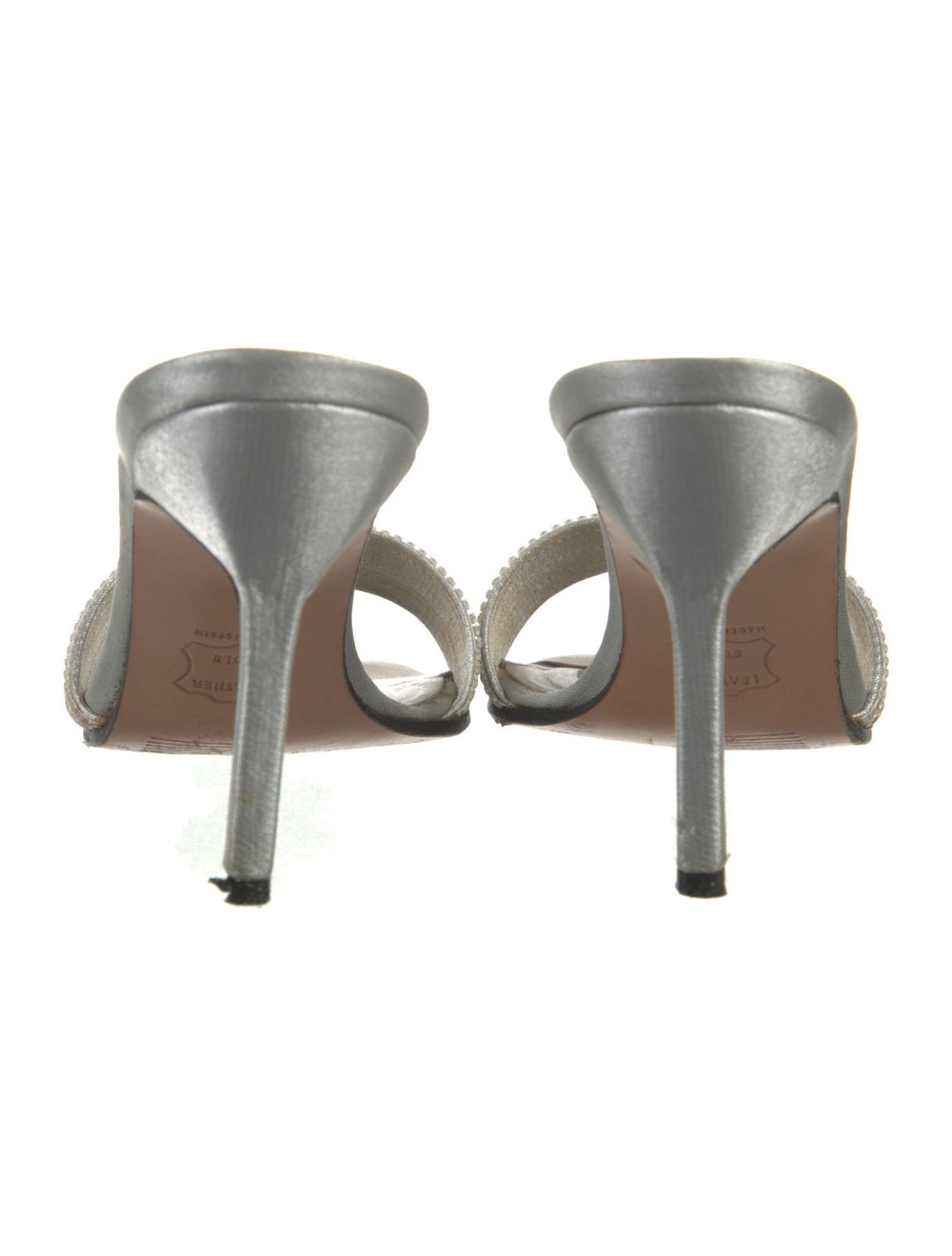 Stuart Weitzman Crystal Slides Metallic & Silver … - image 4