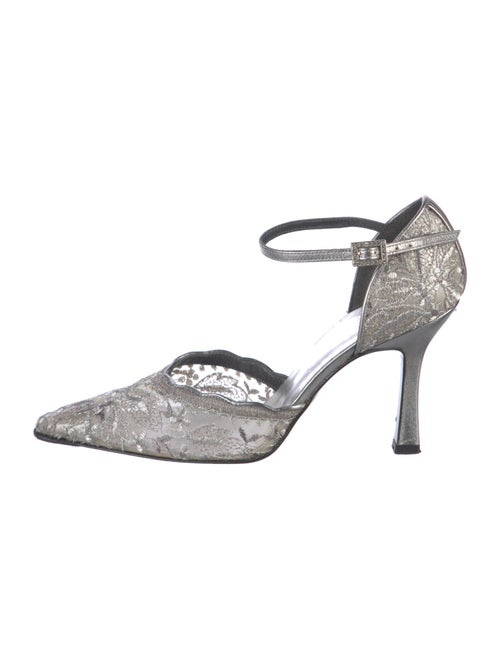 Stuart Weitzman Leather Trim Embellishment D'Orsay Pumps