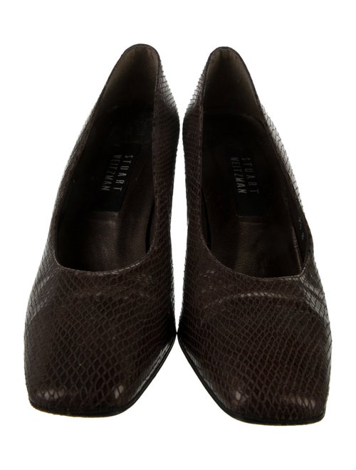 Stuart Weitzman Embossed Leather Pumps
