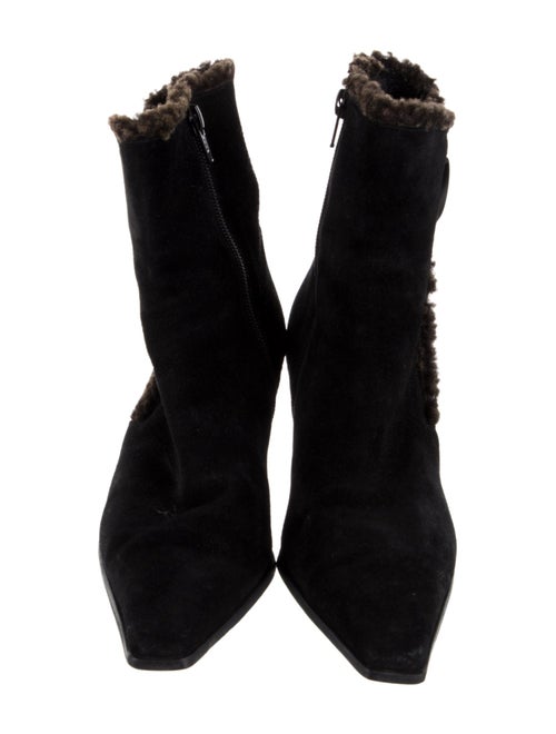 Stuart Weitzman Suede Fur Trim Boots