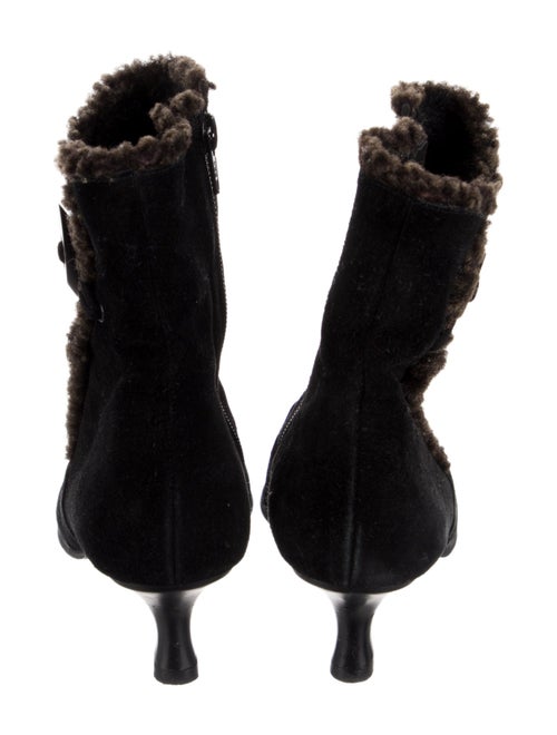 Stuart Weitzman Suede Fur Trim Boots