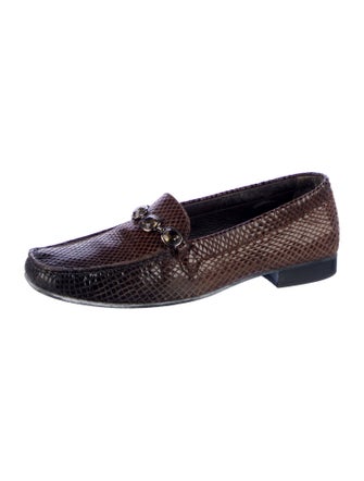 Stuart Weitzman GG Embossed Leather Loafers