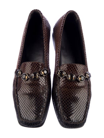 Stuart Weitzman GG Embossed Leather Loafers