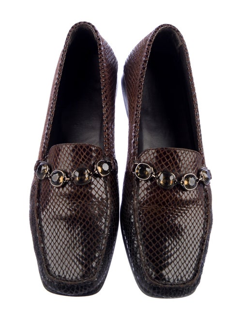 Stuart Weitzman GG Embossed Leather Loafers