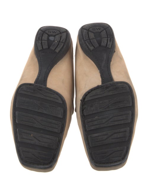 Stuart Weitzman Suede Crystal Embellishments Mules