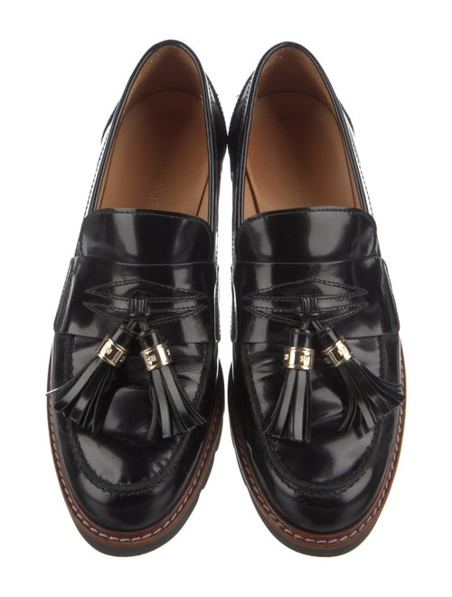 Stuart Weitzman Patent Leather Tassel Accents Loafers
