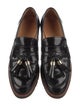 Stuart Weitzman Patent Leather Tassel Accents Loafers