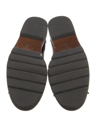 Stuart Weitzman Patent Leather Tassel Accents Loafers