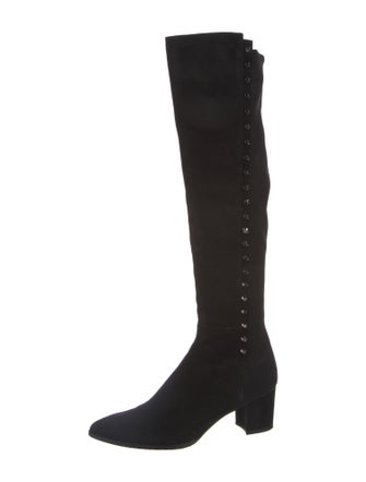 Stuart Weitzman Suede Studded Accents Boots