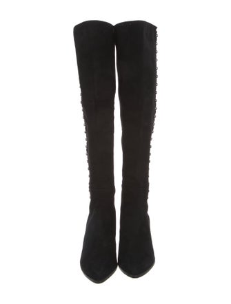 Stuart Weitzman Suede Studded Accents Boots