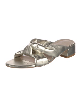 Stuart Weitzman Leather Animal Print Slides