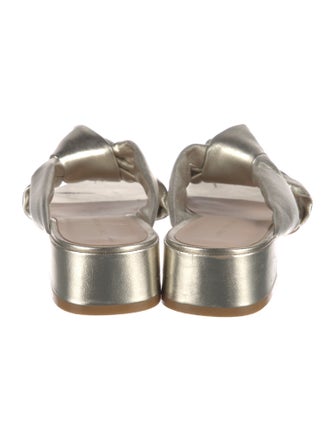 Stuart Weitzman Leather Animal Print Slides