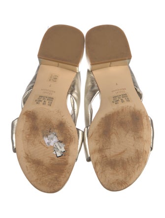 Stuart Weitzman Leather Animal Print Slides